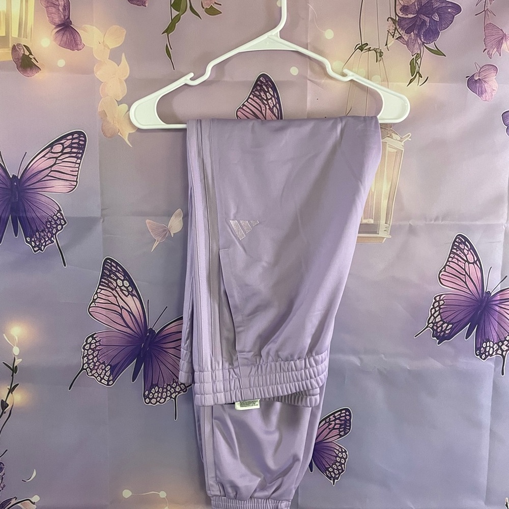 Adidas Lavender Women’s Joggers with Elastic Cuffs
